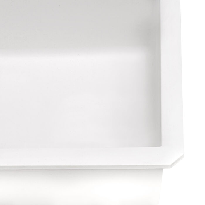 epiGranite Model: RVG2033WH Ruvati 32 x 19 inch epiGranite Undermount Granite Composite Quartz Single Bowl Kitchen Sink – Arctic White Matte – RVG2033WH