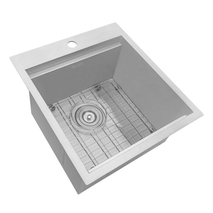 Vino Ruvati 18" x 20" RV Camper Van Workstation Drop-in Topmount Bar Prep Tiny Home Sink Stainless Steel – Model # RVH8218