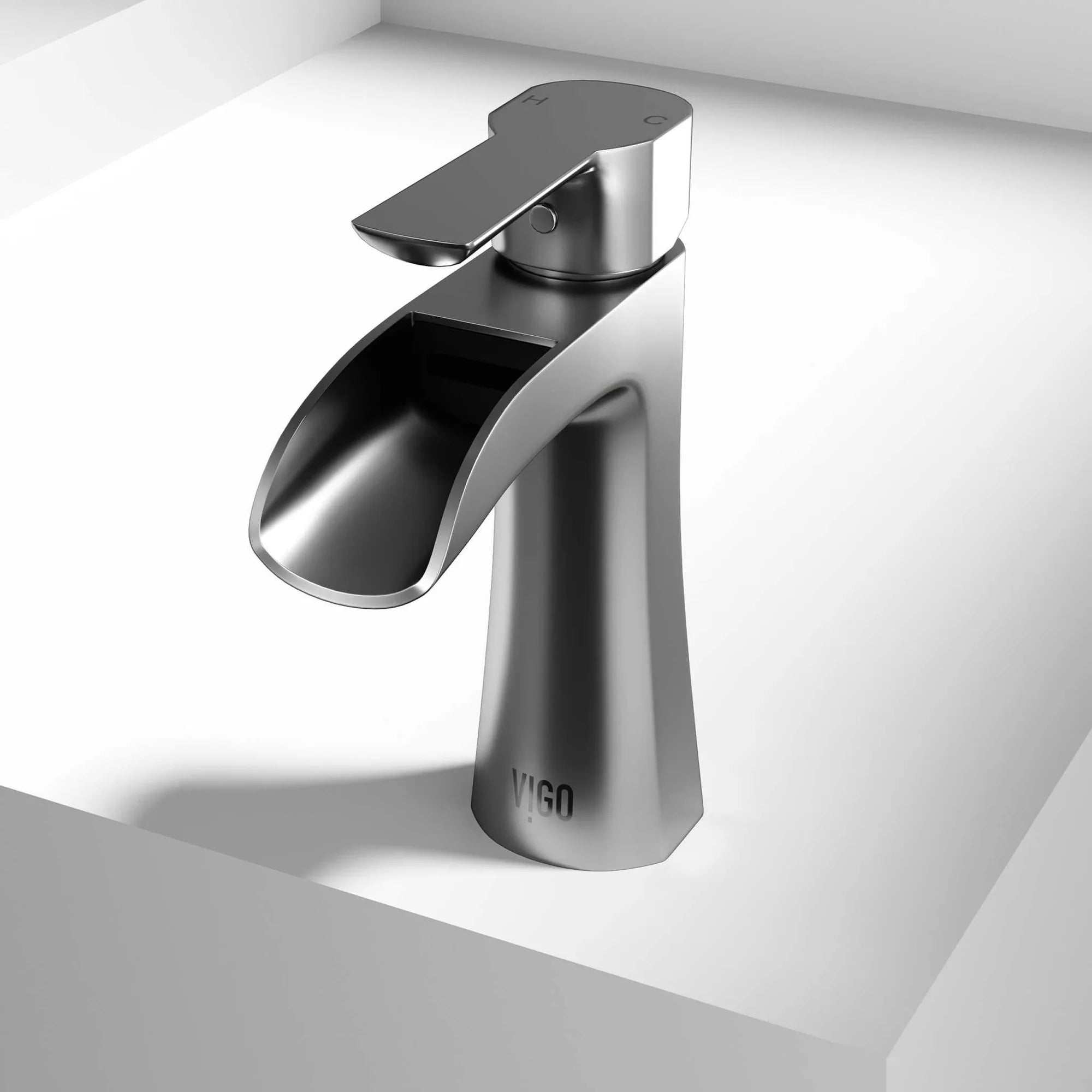 VIGO - Paloma Single Hole Single Handle Open Front Bathroom Faucet In Brushed Nickel Model# VG01041BN