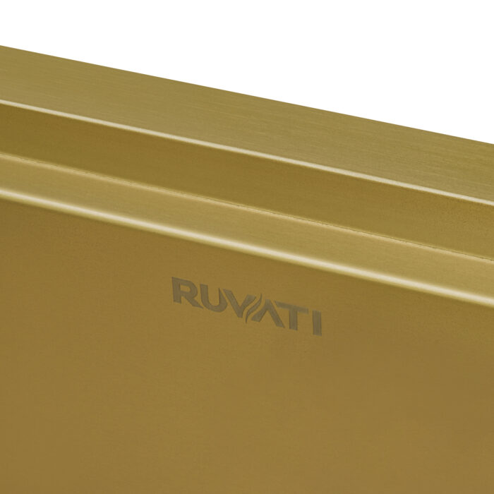 Monaco Model: RVH9308GG Ruvati 36" Matte Gold Workstation Apron-Front Stainless Steel Kitchen Sink – Model # RVH9308GG