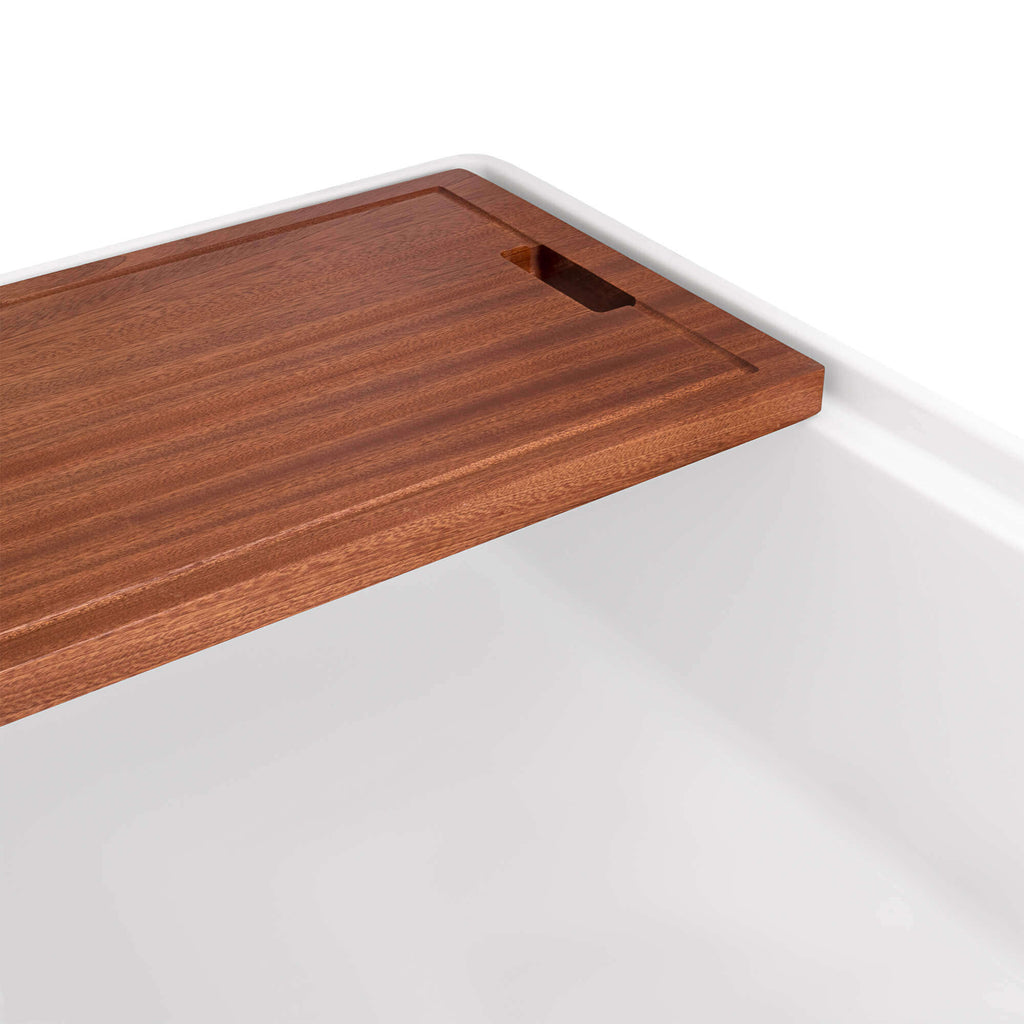 Fiore Model: RVL2387WH Ruvati 33 inch Fireclay Workstation White Farmhouse Kitchen Sink Apron Front Single Bowl – RVL2387WH