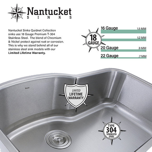 Nantucket Sinks - 13" Hand Hammered Round Stainless Steel Bar/Prep Sink Model# ROS