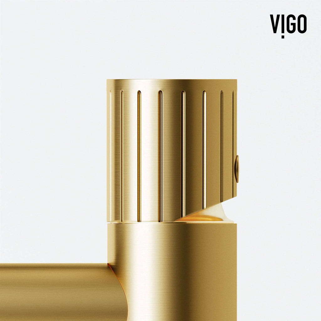 VIGO - Ashford Single Hole Bathroom Faucet In Matte Brushed Gold Model# VG01052MG