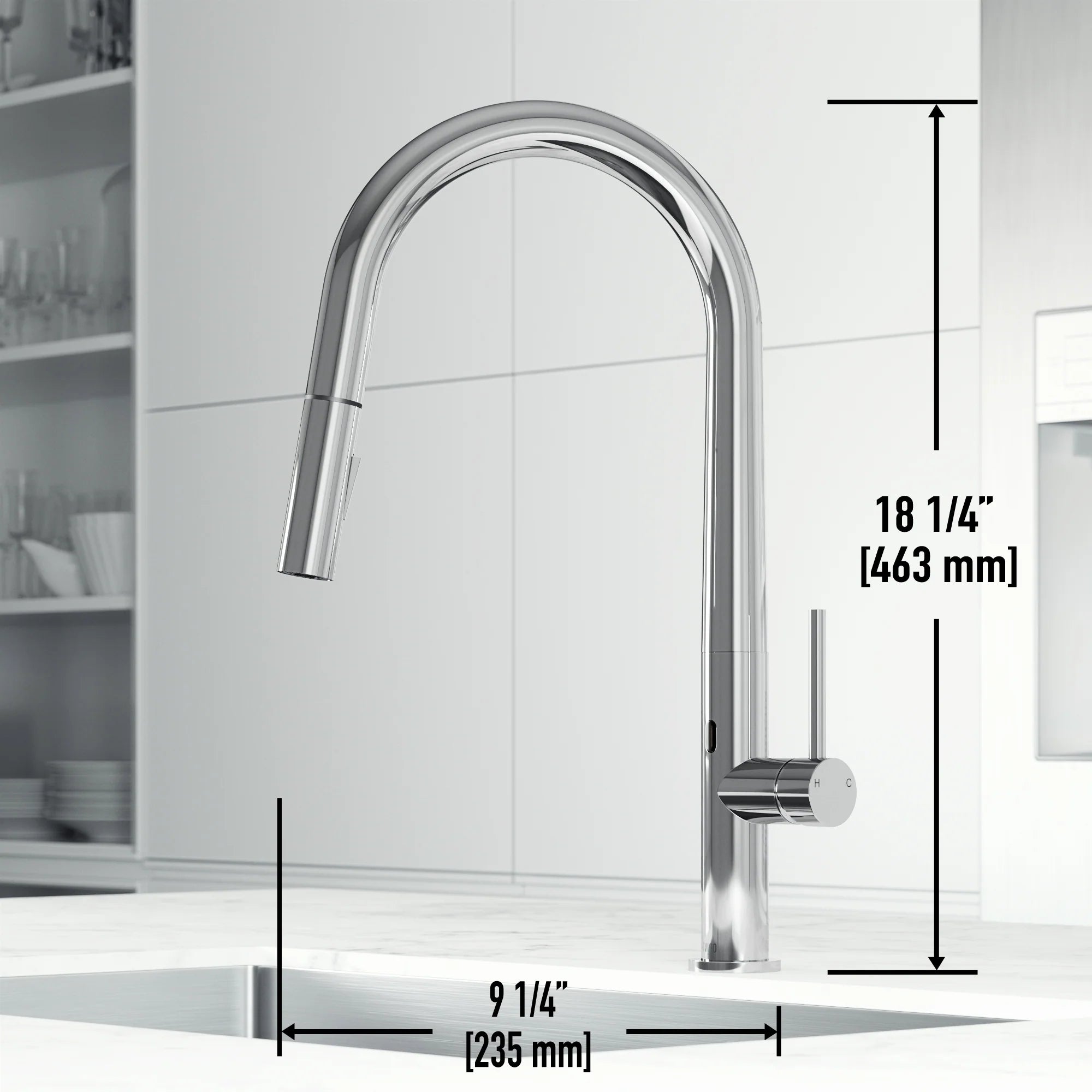 VIGO - Greenwich 18 in. Single Handle Smart Pull-Down Touchless Sensor Kitchen Faucet In Chrome Finish Model# VG02029CHS