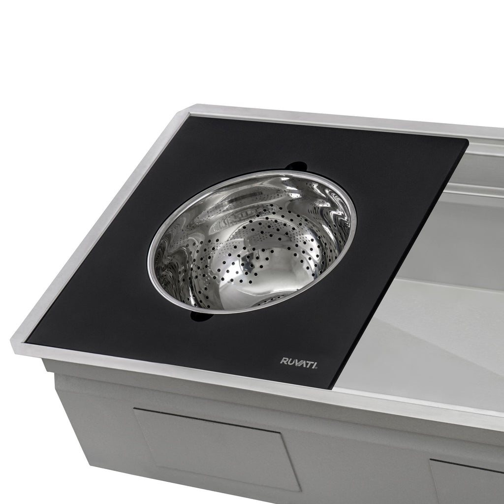 Dual-Tier Nova Model: RVH8254 Ruvati 33-inch Workstation Dual Tier Nova Double Bowl Low Divide Undermount Stainless Steel Kitchen Sink – RVH8254