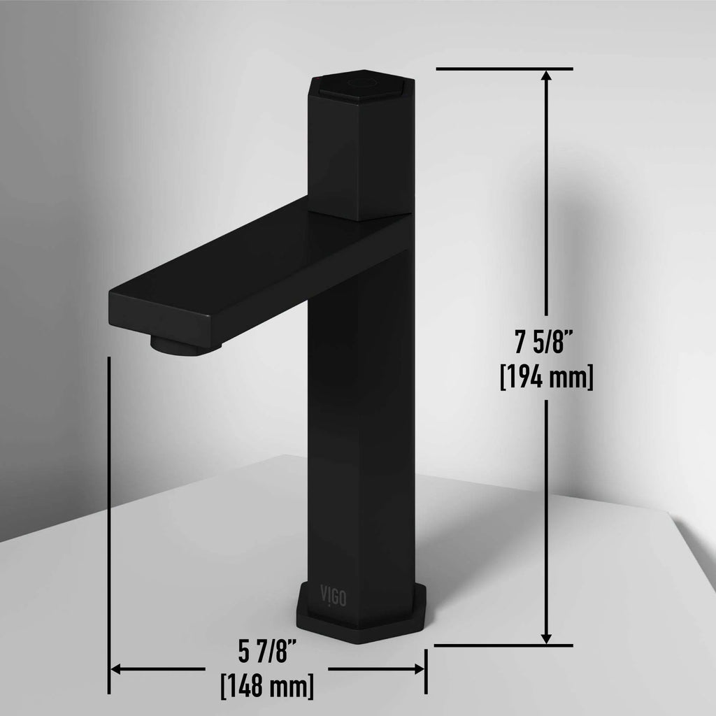 VIGO - Hart Nova Single Hole Bathroom Faucet In Matte Black Model# VG01053MB