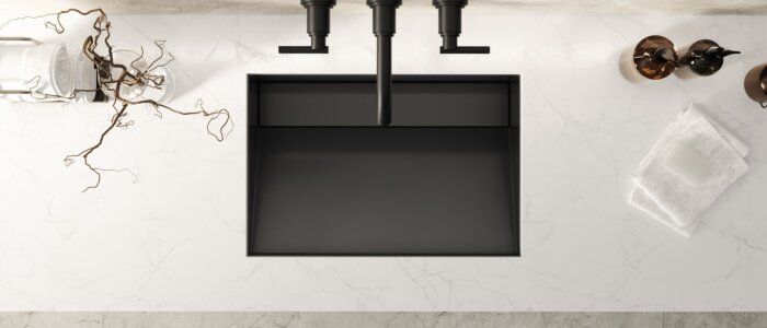 Ariaso Ruvati 20" x 14" Gunmetal Black Stainless Steel Undermount Ramp Bathroom Sink Stainless Steel – Model# RVH6140BL