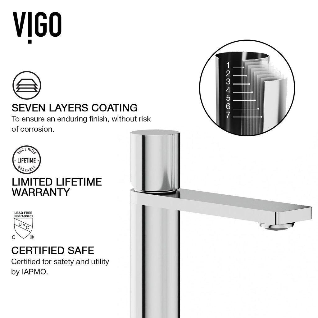 VIGO - Elan Single Hole Bathroom Faucet In Chrome Model# VG01045CH