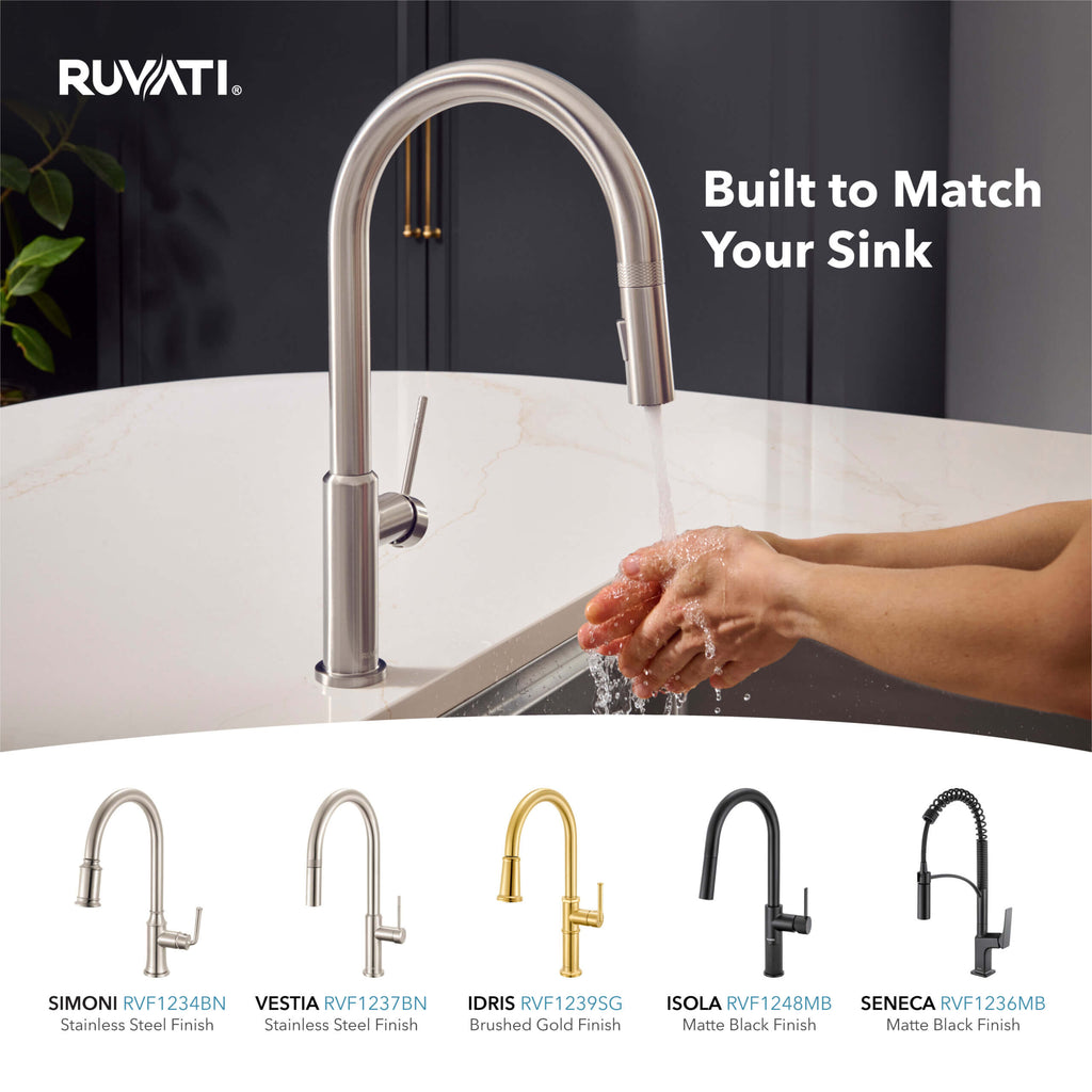 Roma Pro Model: RVH8303 Ruvati 33-inch Workstation Ledge Rounded Corners Undermount 16 Gauge Kitchen Sink Single Bowl – RVH8303