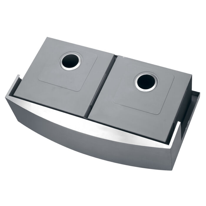 Verona Ruvati 36″ Apron-front Workstation Low-Divide Double Bowl 50/50 Farmhouse Kitchen Sink 16 Gauge Stainless Steel – Model # RVH9301