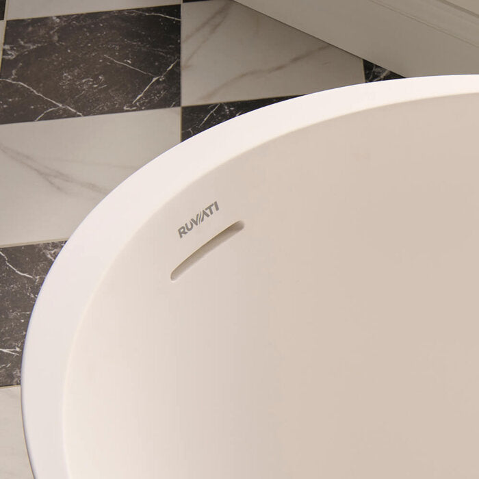 Canali Ruvati 66" Matte White epiStone Solid Surface Oval Freestanding Bathtub Canali – Model# RVB6719WH