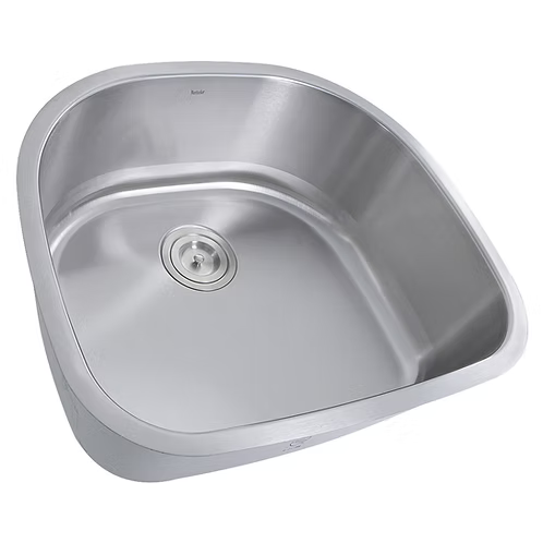 Nantucket Sinks - 23 Inch D-Bowl Undermount Stainless Steel Kitchen Sink, 16 Gauge Model# NS03i-16