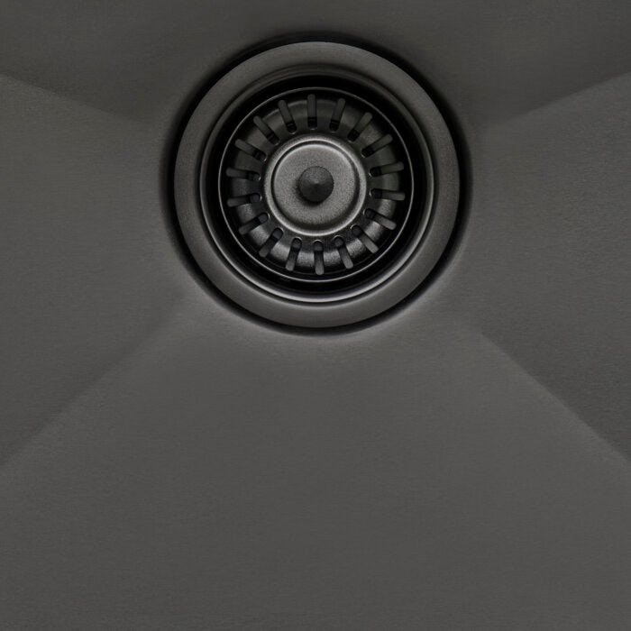Giana Ruvati 33" Gunmetal Black Stainless Steel Workstation Undermount Kitchen Sink Single Bowl – Model# RVH6533BL