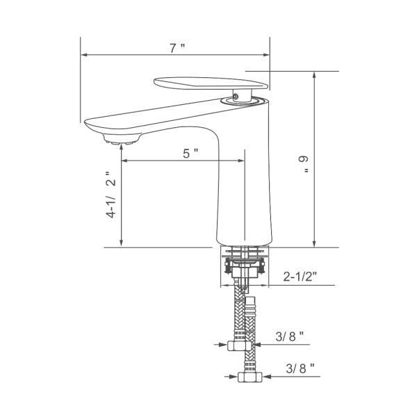Oakland Single Handle Bathroom Sink Faucet with Pop Up Drain in Brushed Nickel Model# KSB1106BN