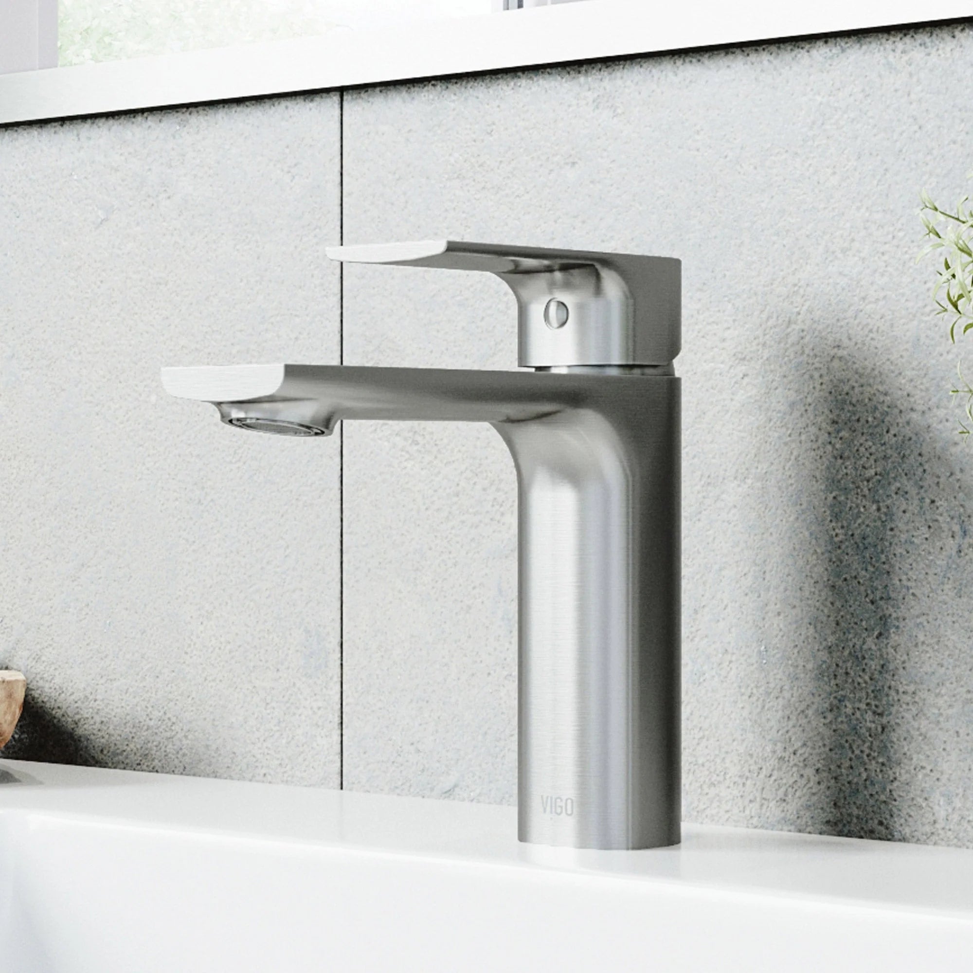 VIGO - Davidson Single Hole Single Lever Bathroom Faucet In Brushed Nickel Model# VG01043BN