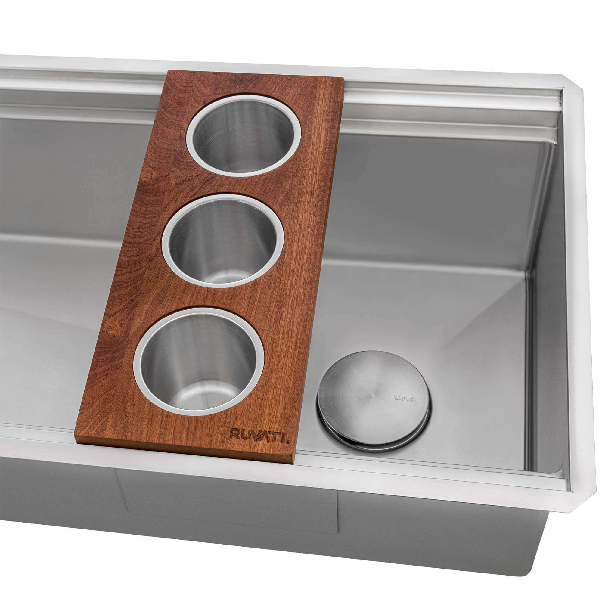 Dual-Tier Pro Ruvati 45-inch Workstation Two-Tiered Ledge Kitchen Sink Undermount 16 Gauge Stainless Steel – Model# RVH6333ST