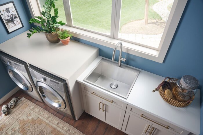 Forma Ruvati Top Mount Laundry 22″ x 22″ x 12″ Deep Utility Sink 16 Gauge Stainless Steel – Model# RVU6022
