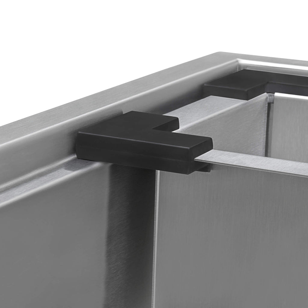 Siena Ruvati 33" x 22" Workstation Drop-in 40/60 Double Bowl Topmount Rounded Corners Kitchen Sink – Model # RVH8036