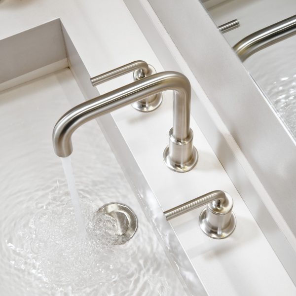 Oakland Wide Spread Bathroom Sink Faucet with Pop Up Drain in Brushed Nickel – Model #KSB8236BN