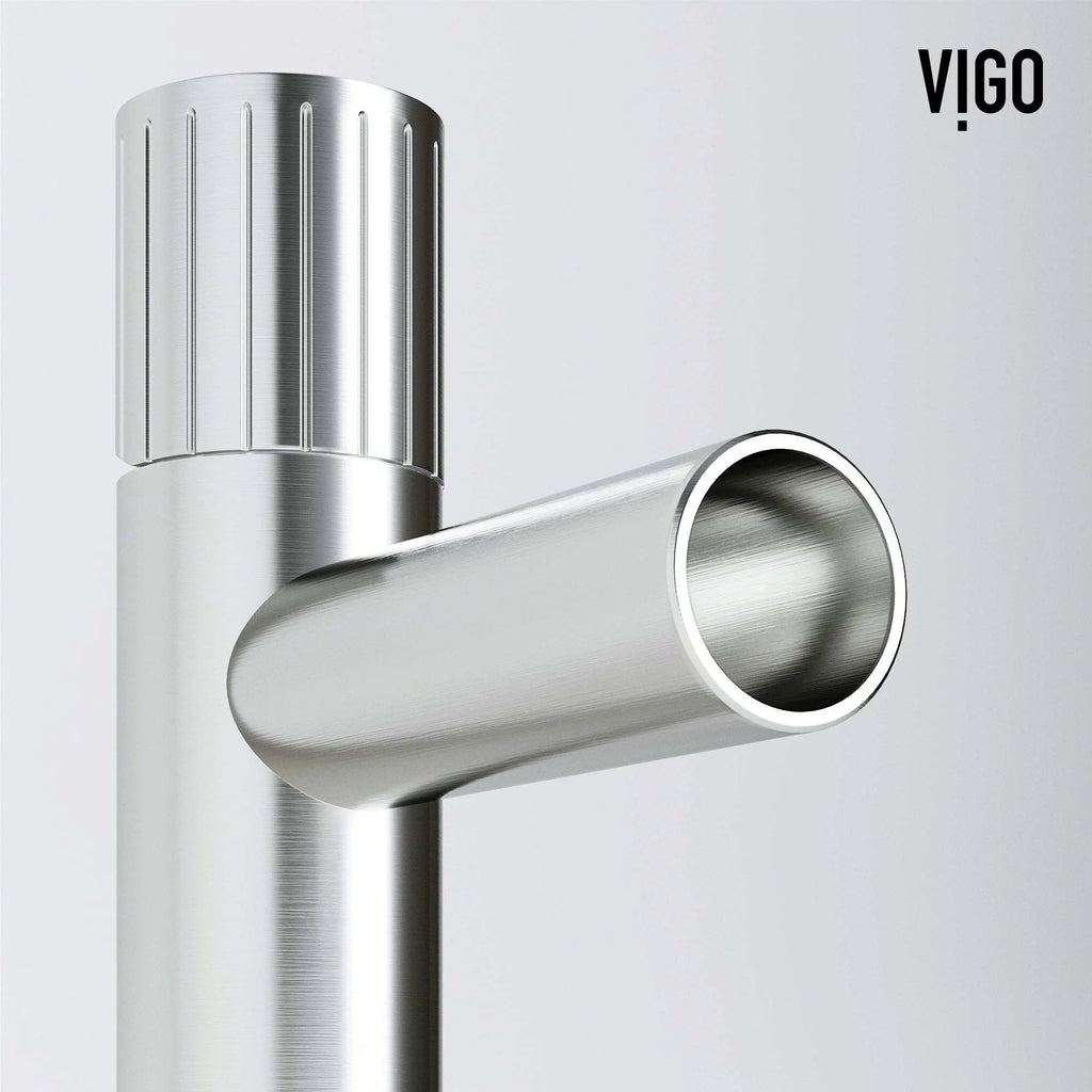 VIGO - Ashford Single Hole Bathroom Faucet In Brushed Nickel Model# VG01052BN