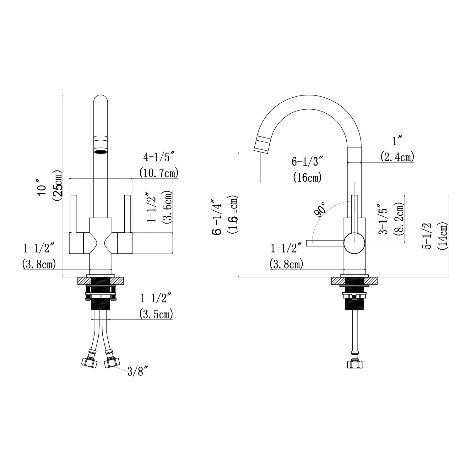 Oakland Two Handles Bathroom Sink Faucet with Pop Up Drain in Brushed Nickel Model#KSB1217BN