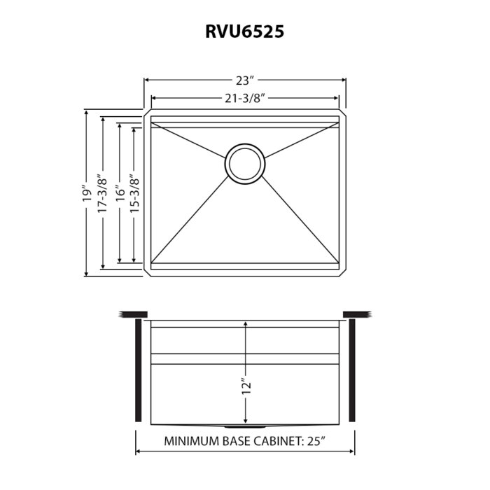 Alto Ruvati 23 x 19 x 12 inch Deep Laundry Workstation Sink with Washboard Undermount Stainless Steel – Model# RVU6525