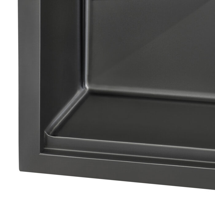 Giana Ruvati 27" Gunmetal Black Stainless Steel Workstation Undermount Kitchen Sink Single Bowl – Model# RVH6527BL