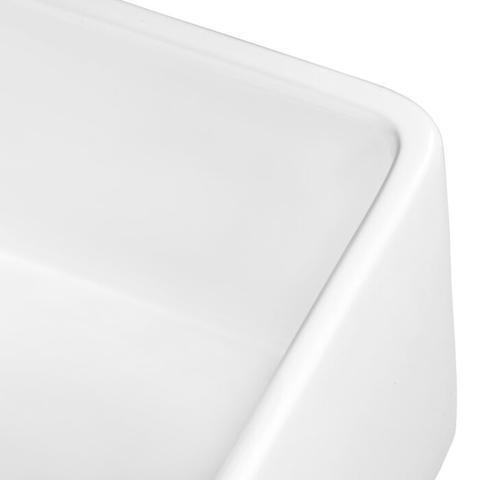 Fiamma Ruvati 33" x 20" Fireclay Reversible Farmhouse Apron-Front Kitchen Sink Single Bowl – White – Model# RVL2300WH