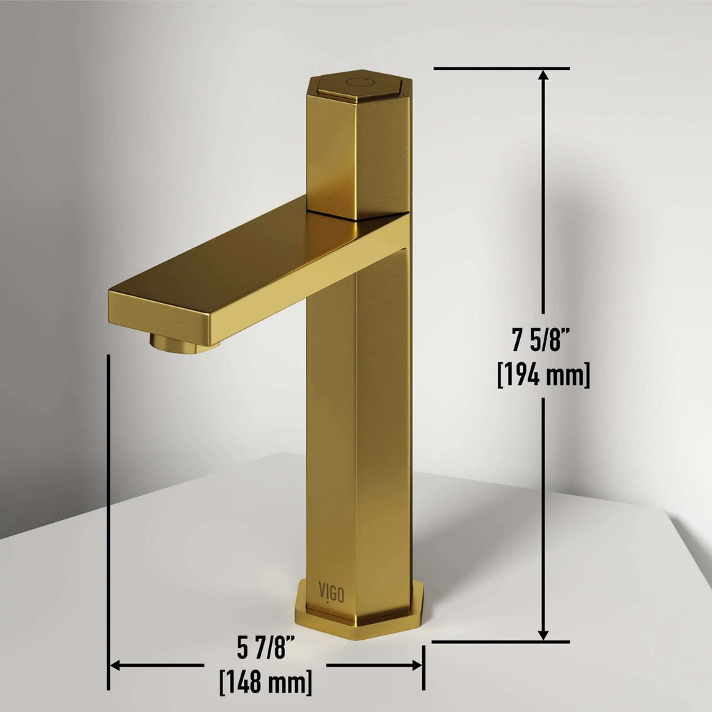 VIGO - Hart Nova Single Hole Bathroom Faucet In Matte Brushed Gold Model# VG01053MG