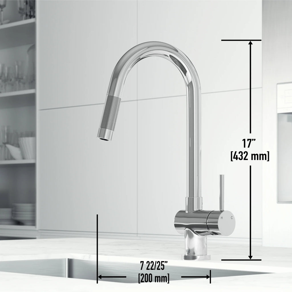 VIGO - Gramercy 17" Single Handle Smart Pull-Down Kitchen Touchless Faucet In Chrome Model# VG02008CHS