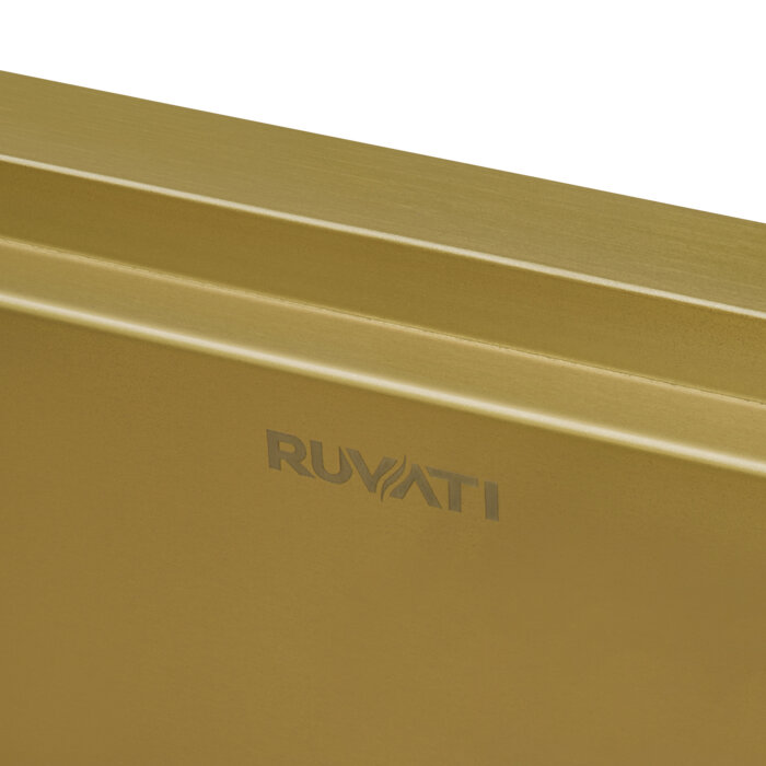 Giana Ruvati 33" Matte Gold Workstation Undermount Kitchen Sink Single Bowl – Model# RVH6533GG
