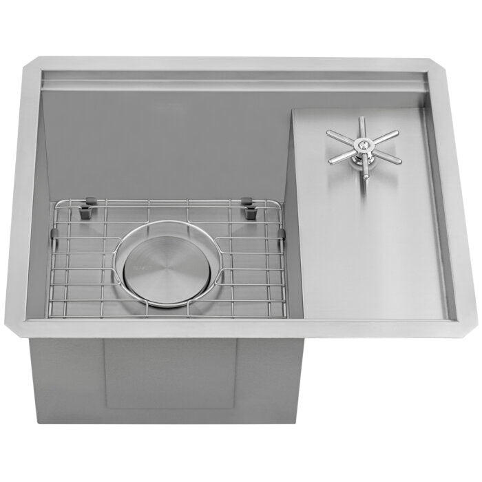 Ibiza Ruvati Glass Rinser and Sink Combo 22" Workstation for Wet Bar Bottle Washer Undermount – Model# RVH8542ST