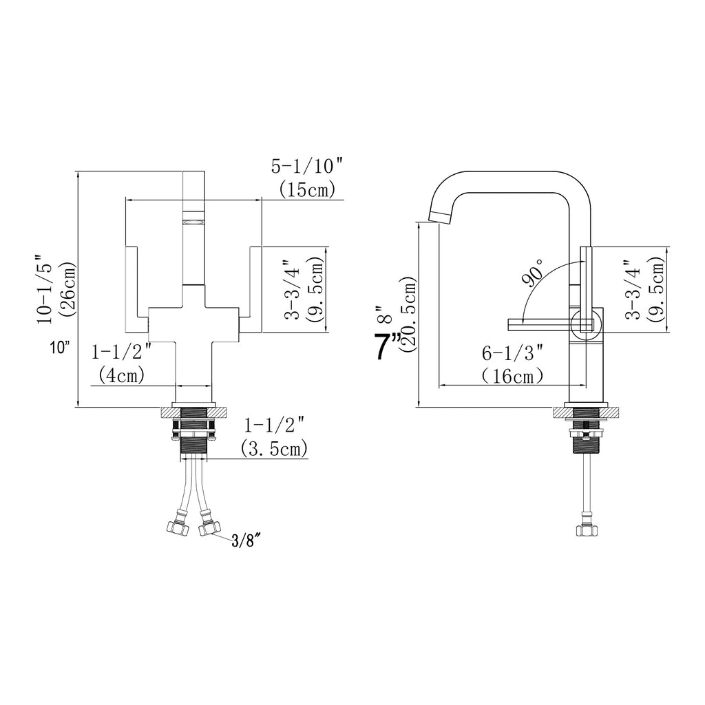 Oakland Two Handle Bathroom Sink Faucet in Matte Black with Pop Up Drain – Model# KSB1216MB