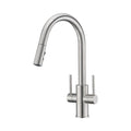 Oakland Two Handle Pull-Down Kitchen Faucet in Brushed Nickel Finish Model# KSK1218-BN