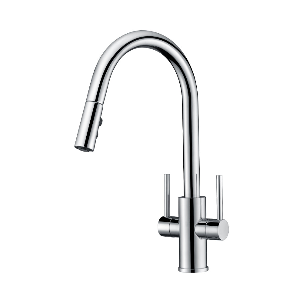 Oakland Two Handle Pull-Down Kitchen Faucet in Chrome Finish Model# KSK1218-C