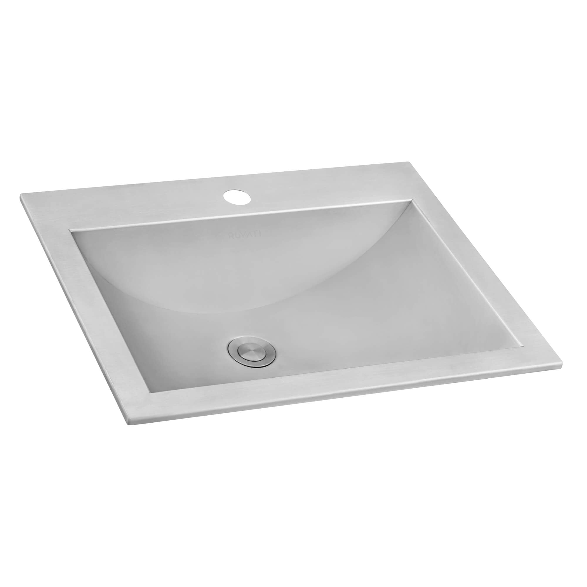 Ariaso  Ruvati 21" x 17" Drop-in Top Mount Bathroom Sink Brushed Stainless Steel – Model# RVH5110ST