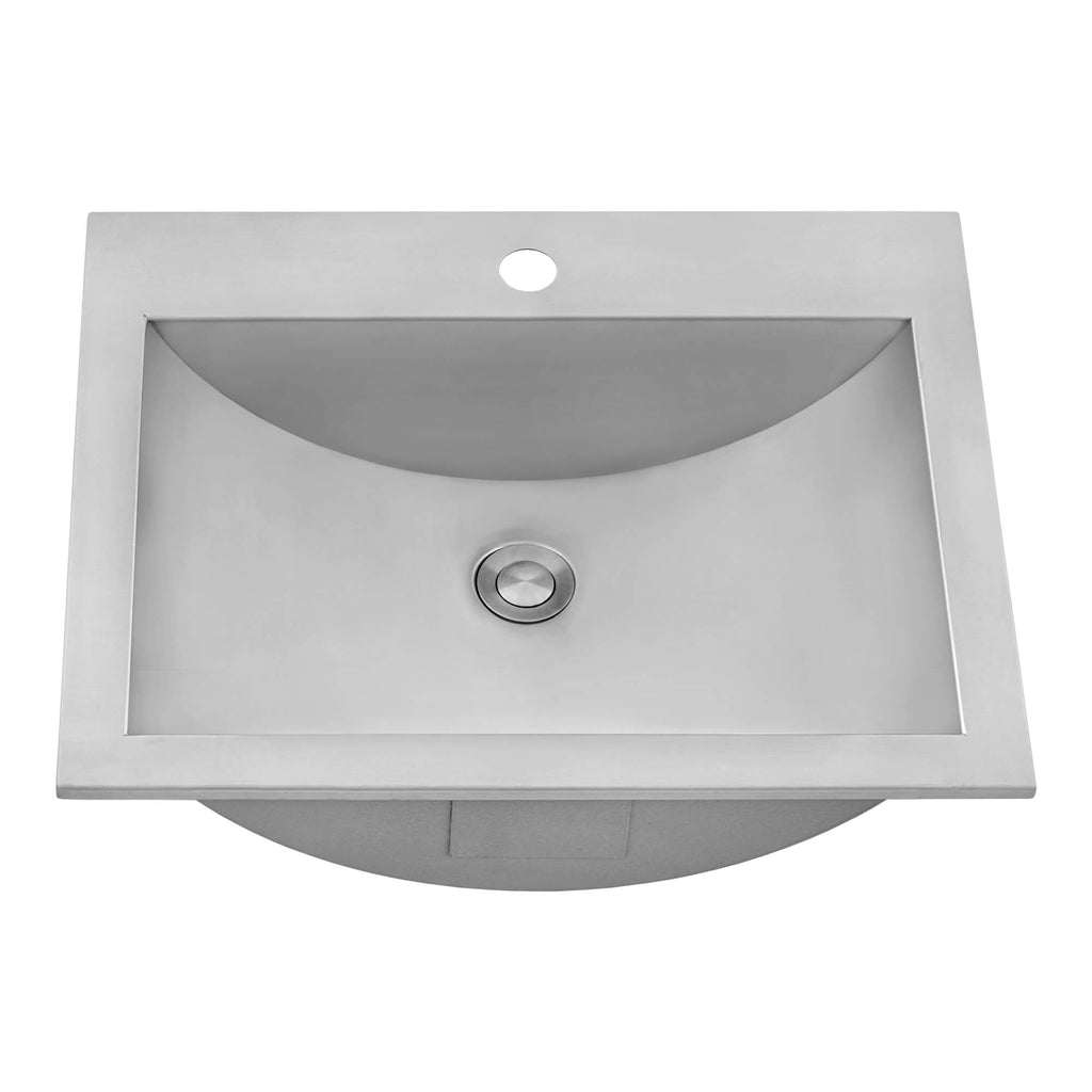 Ariaso  Ruvati 21" x 17" Drop-in Top Mount Bathroom Sink Brushed Stainless Steel – Model# RVH5110ST