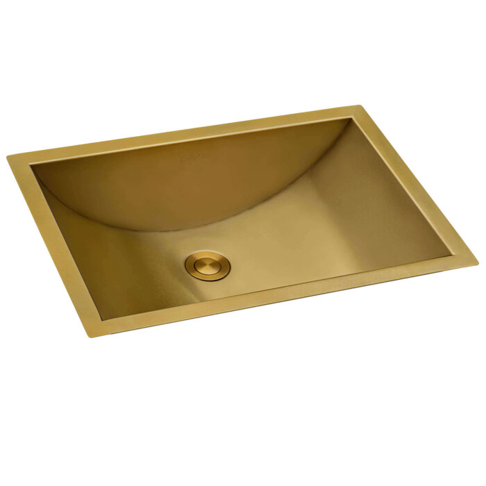 Ariaso Ruvati 16" x 13" Brushed Gold Rectangular Bathroom Sink Undermount – Model# RVH6106GG