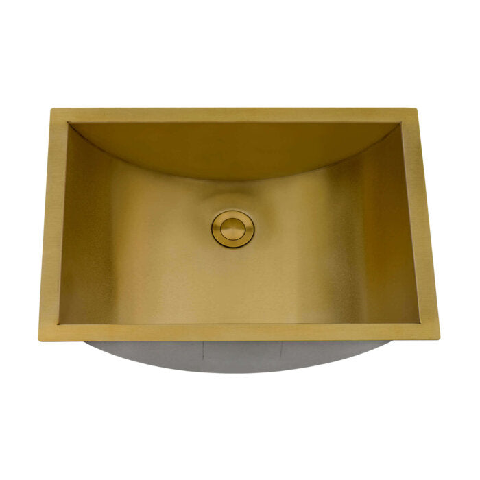 Ariaso Ruvati 16" x 13" Brushed Gold Rectangular Bathroom Sink Undermount – Model# RVH6106GG