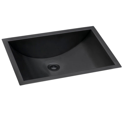 Ariaso  Ruvati 16" x 11" Gunmetal Black Undermount Bathroom Sink Stainless Steel – Model# RVH6107BL