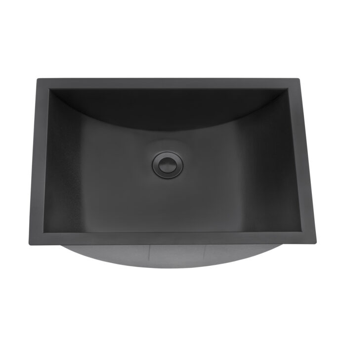 Ariaso  Ruvati 16" x 11" Gunmetal Black Undermount Bathroom Sink Stainless Steel – Model# RVH6107BL