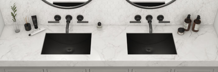 Ariaso  Ruvati 16" x 11" Gunmetal Black Undermount Bathroom Sink Stainless Steel – Model# RVH6107BL