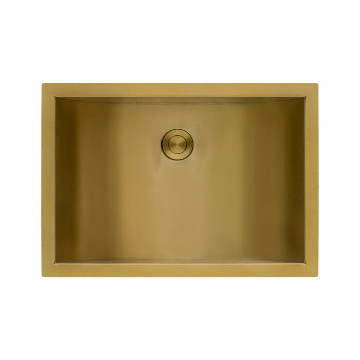 Ariaso  Ruvati 16" x 11" Brushed Gold Rectangular Bathroom Sink Undermount – Model# RVH6107GG