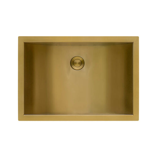 Ariaso  Ruvati 16" x 11" Brushed Gold Rectangular Bathroom Sink Undermount – Model# RVH6107GG