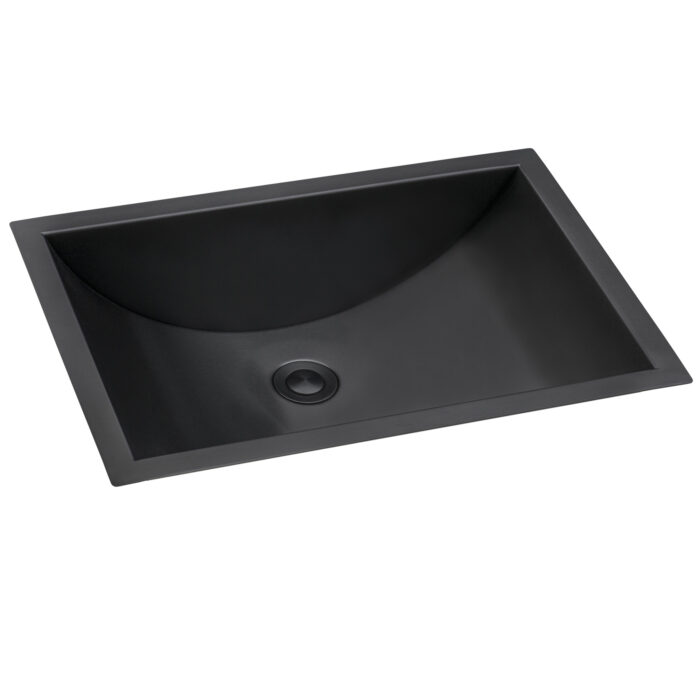 Ariaso  Ruvati 18" x 12" Gunmetal Black Stainless Steel Rectangular Bathroom Sink Undermount – Model# RVH6110BL