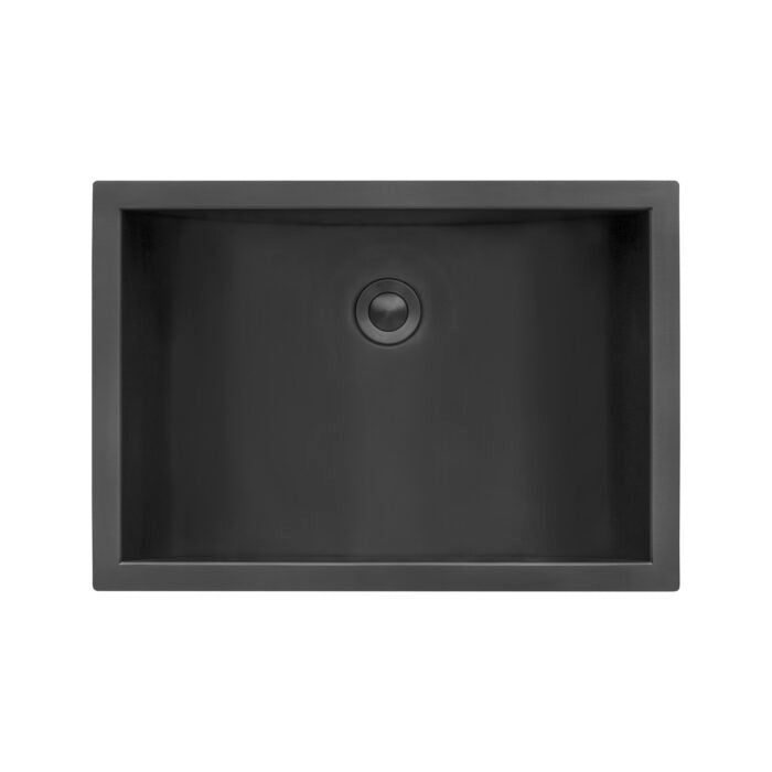 Ariaso  Ruvati 18" x 12" Gunmetal Black Stainless Steel Rectangular Bathroom Sink Undermount – Model# RVH6110BL