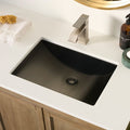 Ariaso  Ruvati 18" x 12" Gunmetal Black Stainless Steel Rectangular Bathroom Sink Undermount – Model# RVH6110BL