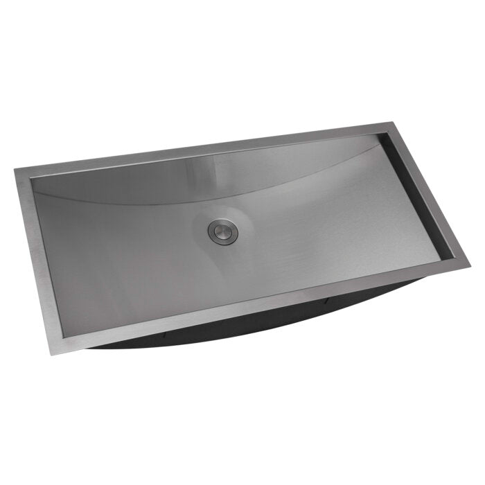 Ariaso Ruvati 34" x 14"Brushed Stainless Steel Rectangular Bathroom Sink Undermount – Model# RVH6134ST