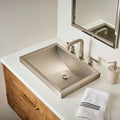 Ariaso Ruvati 20 x 14 inch Semi-Recessed Drop-in Topmount Brushed Stainless Steel Rectangular Bathroom Sink – Model# RVH6211ST