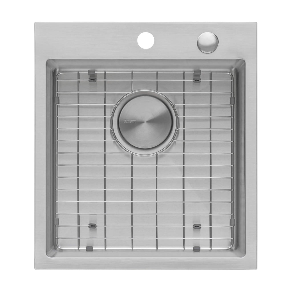 Tirana Pro Model: RVH8006 Ruvati 18 x 20 inch Drop-in Topmount Rounded 16 Gauge Stainless Steel Kitchen Sink Single Bowl – RVH8006